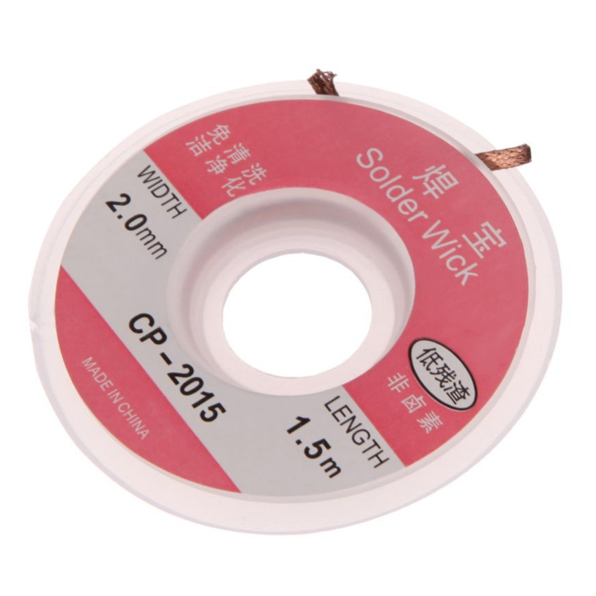 Malha Dessoldadora 2mm 1.5metros Fita Desolda Removedor Solda para Circuito Eletronico Placa Circuito Esp Arduino