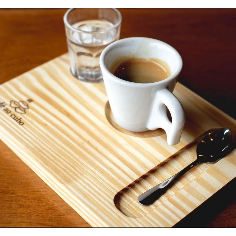 Tábua de madeira para servir Café personalizada para cafeteria, Restaurante