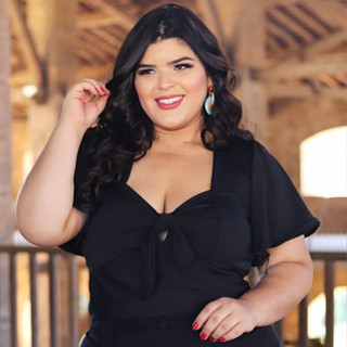 001 Cropped Plus Size Lacinho - Cropped Neusa - Rosa Soul