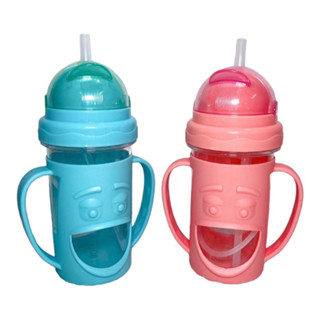 Copo Infantil Com Tampa e Canudo Baby Com Alça De Plástico 320ml