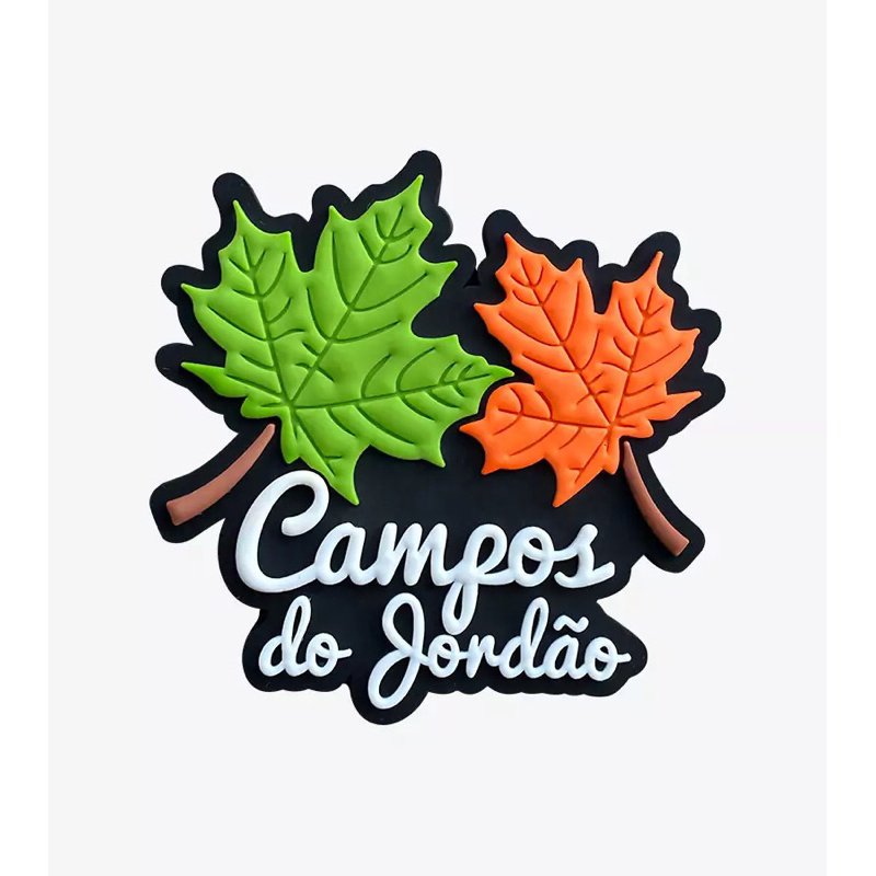Ímã Campos Do Jordão SP Folhas Clássico – Ímã de Geladeira