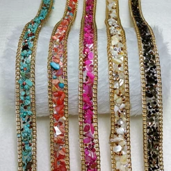 1 ou 2 Metros Fita Tira Strass Aplique Roupa Termocolante Strass Pérola Pedraria Corrente Cascalho