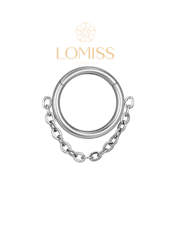 Piercing Conch banhado PVD GOLD 18k AÇo CirÚrgico Argola Segmento Articulado Com Correntinha《Lomiss piercing》
