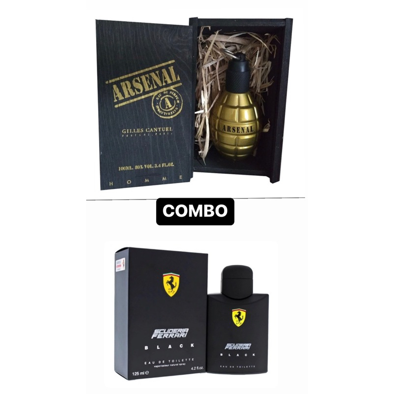 Scuderia Ferrari Black 125ml e Arsenal Madeira Gold 100ml (2 em 1) Kit