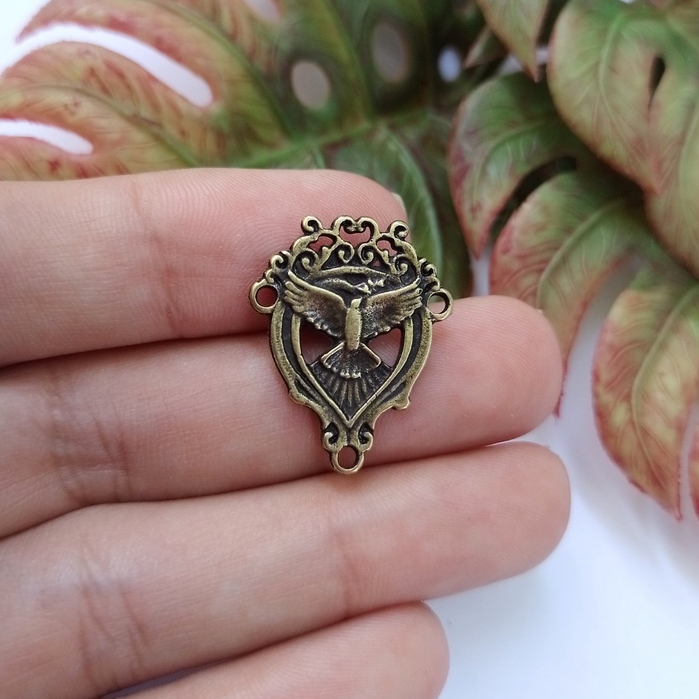 10 Entremeio Divino Espirito Santo Ouro Velho - Entremeio para Terço em Oferta na Shopee