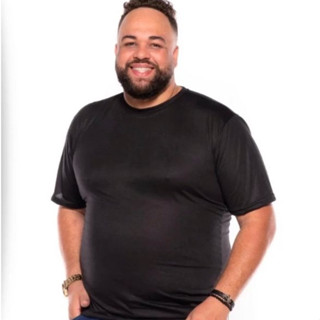 Camiseta Manga Curta Masculina Plus Size Poliéster