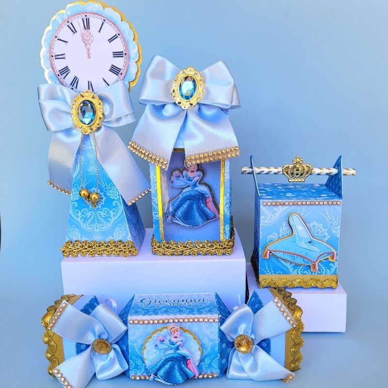 Kit Festa Cinderela Luxo  - Lembrancinhas personalizadas - caixinhas personalizadas - papelaria personalizada