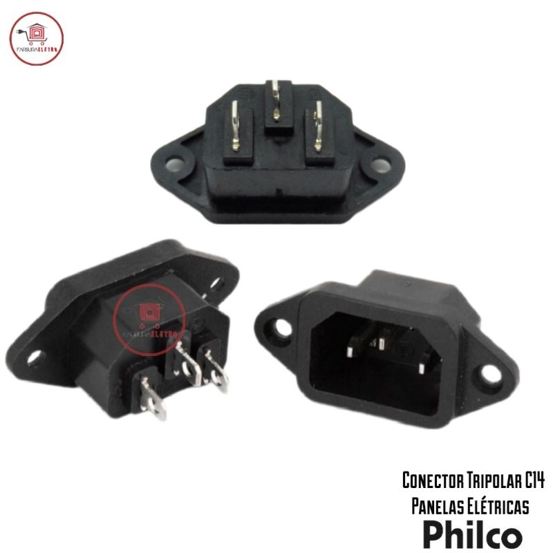 Conector Tomada 3 Pinos Panela Elétrica de Arroz Philco