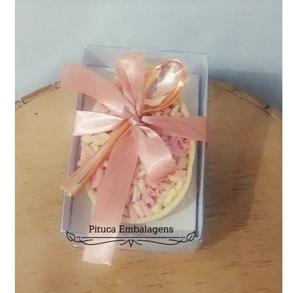 10 Caixas Ovo Páscoa de 100g - (Sem espaço para colher) - BRANCO MARFIM