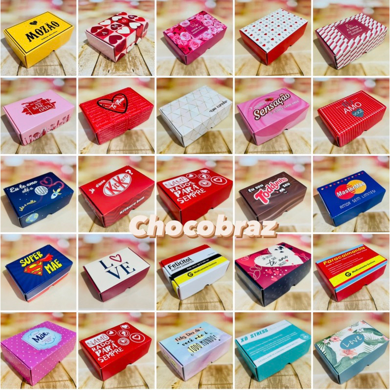 10 caixas 6 doces OU PRESENTE 12x8x4 frases divertidas Idéia//