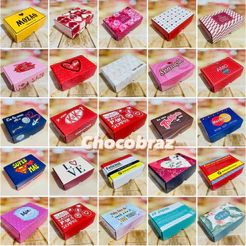 10 CAIXA P/6 DOCES EMBALAGENS FRASES DIVERTIDAS 12X8X4CM ( DIVERTIDAS IDEIA ) OUTLET (CHOCO)