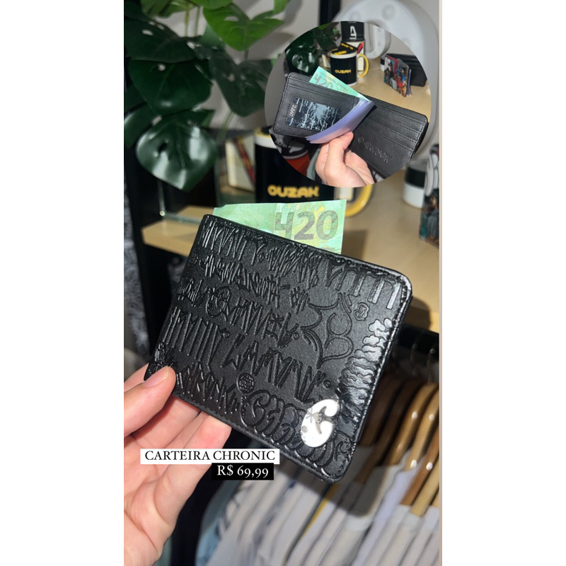 Carteira CHRONIC preta grafite lançamento original