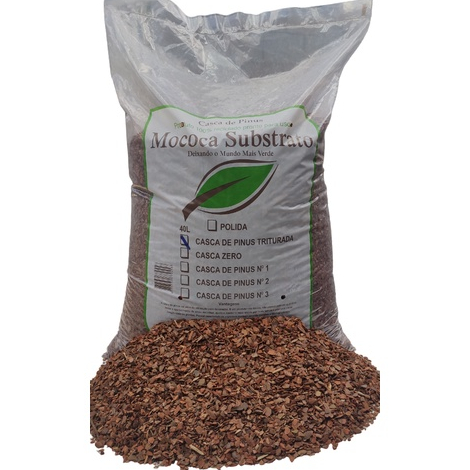 40 Litros Casca de Pinus Triturada Premium Mococa Substrato