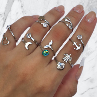5 Anéis Em Aço Inox Com Regulagem Pedras Strass Prata Prateado Vários Modelos em Oferta na Shopee