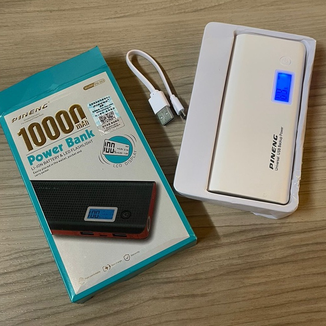 Carregador portátil Pineng power bank 10000 mah Original Branca