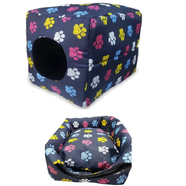 Cama Pet Caminha Toca IGLU de Cachorro 2EM1 Pet Para Cães e Gatos TOCA M