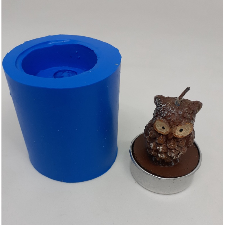 Molde de Silicone Réchaud Coruja. Para Biscuit, Resina, Sabonete e Vela - Ref. 2773