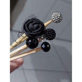 Kit varetas decorativas tons preto