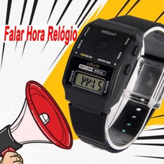 Relógio FALA HORA Deficiente Visual Idoso Cego Talking ( idioma em Português) Acompanha caixa