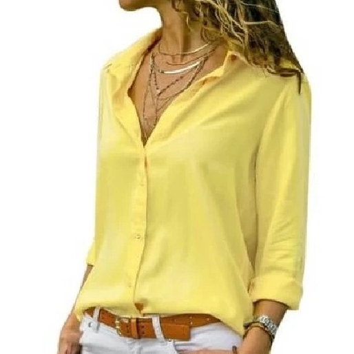 Camisa Social Feminina Camisete Lisa Cores De Verão Lançamento Elegante Gola Padre em Oferta na Shopee