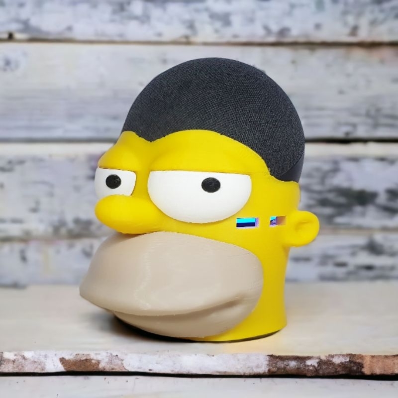 Suporte Alexa Echo Dot 4 ou Echo Dot 5 Homer Simpson - Presente, decoração criativa, música, stand
