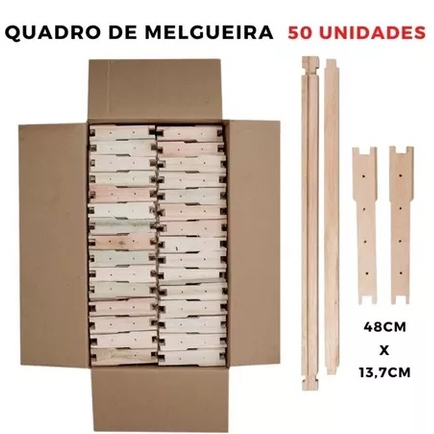 Kit 50 Caixilhos Para Caixa De Abelha Melgueira e Ninho Sem Arame desmontados