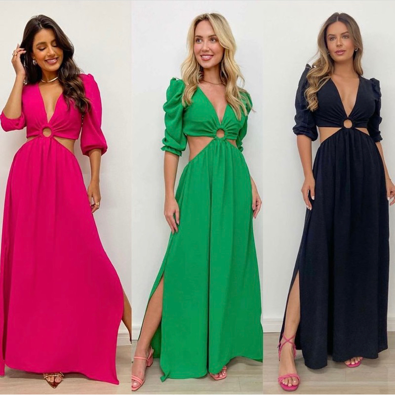 Vestido Longo Festa Casual Casamento Luxo Promoção