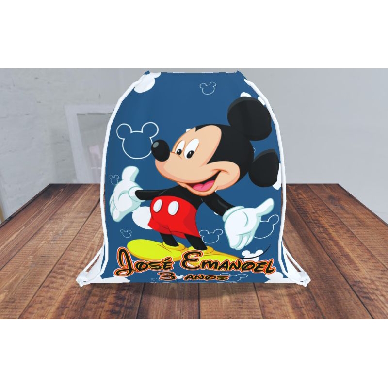 10 mochila saco personalizada sacolinha infantil