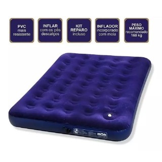 Colchão Inflável Casal + inflador + kit reparo Mor