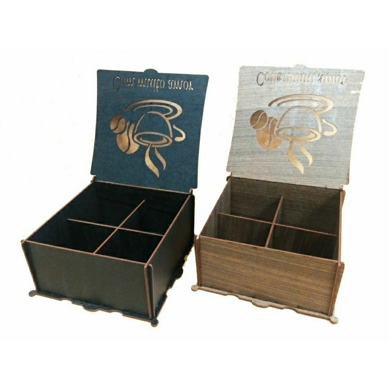 Caixa Porta Cha mdf + Cantinho do café Desmontado em Oferta na Shopee