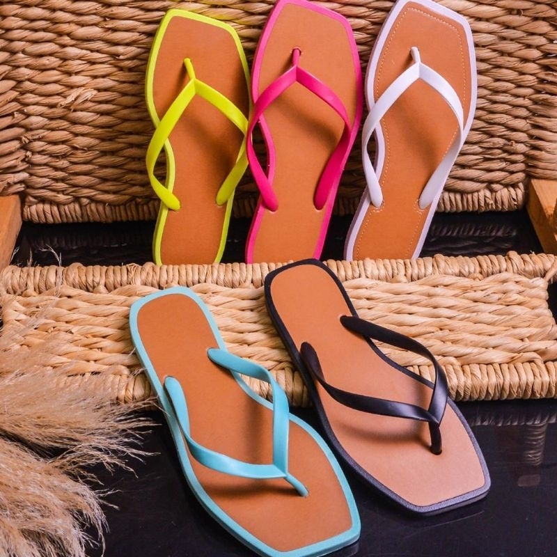 Chinelo Rasteira Quadrado Via Summer Sandália Feminina Casual Básico 34 ao 40
