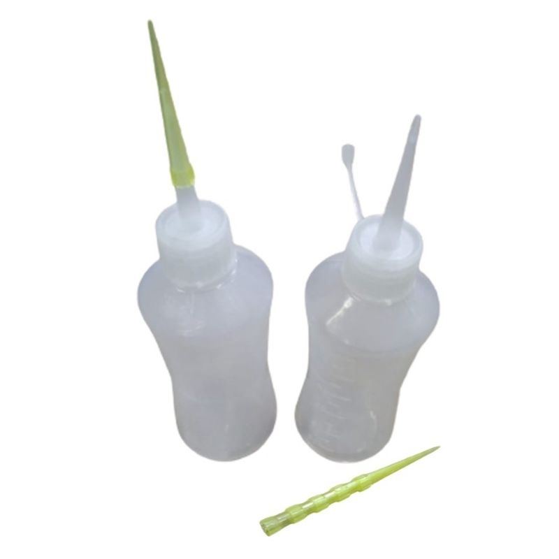 1 aplicador de cola almotolia 125ml  + 5 ponteira ultra fina para pipa