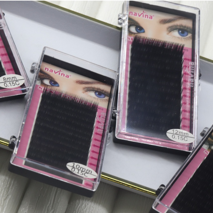 Cílios Fio A Fio Navina Com Curvatura 0.15C Alongamento De Cílios
