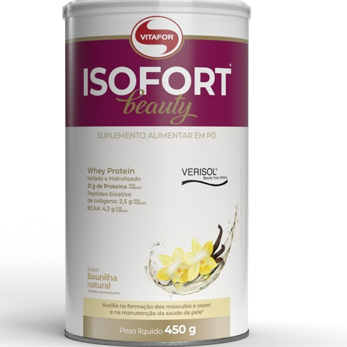 Isofort Beauty Whey Protein Isolado/hidrolisado 450g Vitafor