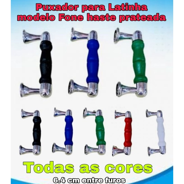 10 Puxador (alça) para Caneca de Latinha Modelo Fone Haste Prateada -10 peças + 20 parafusos