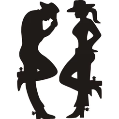 Par Adesivos Cowboy Cowgirl Casal Country Laterais Caminhonete - Vinil Resistente AD1050