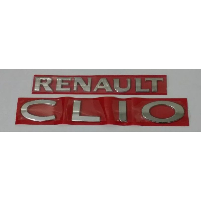 kit 2  peças emblemas letreiro Renault Clio peça peça cromada fita 3M ano modelo 2013 acima todos em Oferta na Shopee