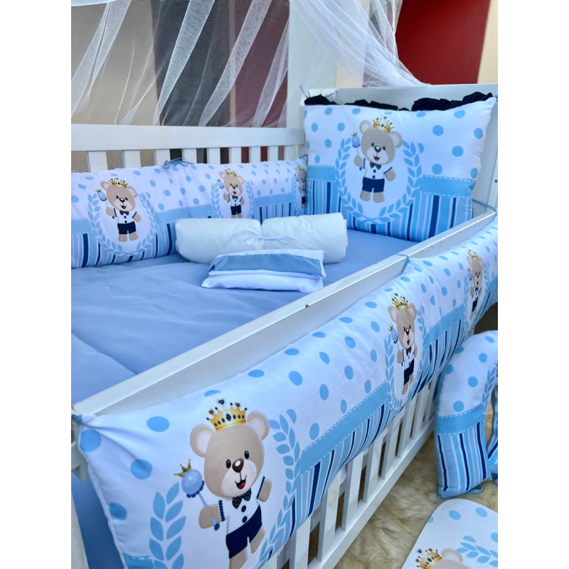 Kit berço 9 peças pequeno urso luxo para berço padrão americano