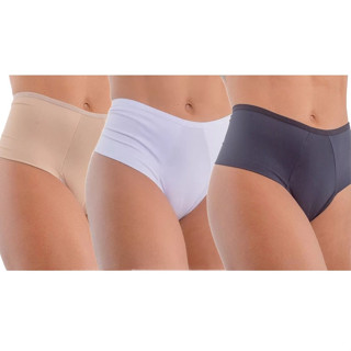 Kit 5 Calcinhas Fio Duplo Pala Dupla Cores Básicas Conforto Cintura Alta Tanga ref 323