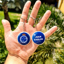 Chaveiro Cruzeiro Dupla Face Personalizado com Nome 38mm