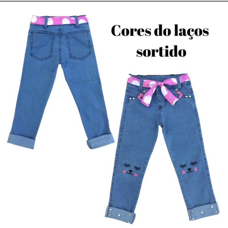 Calça jeans infantil luxo para meninas — imagem 2 de 2
