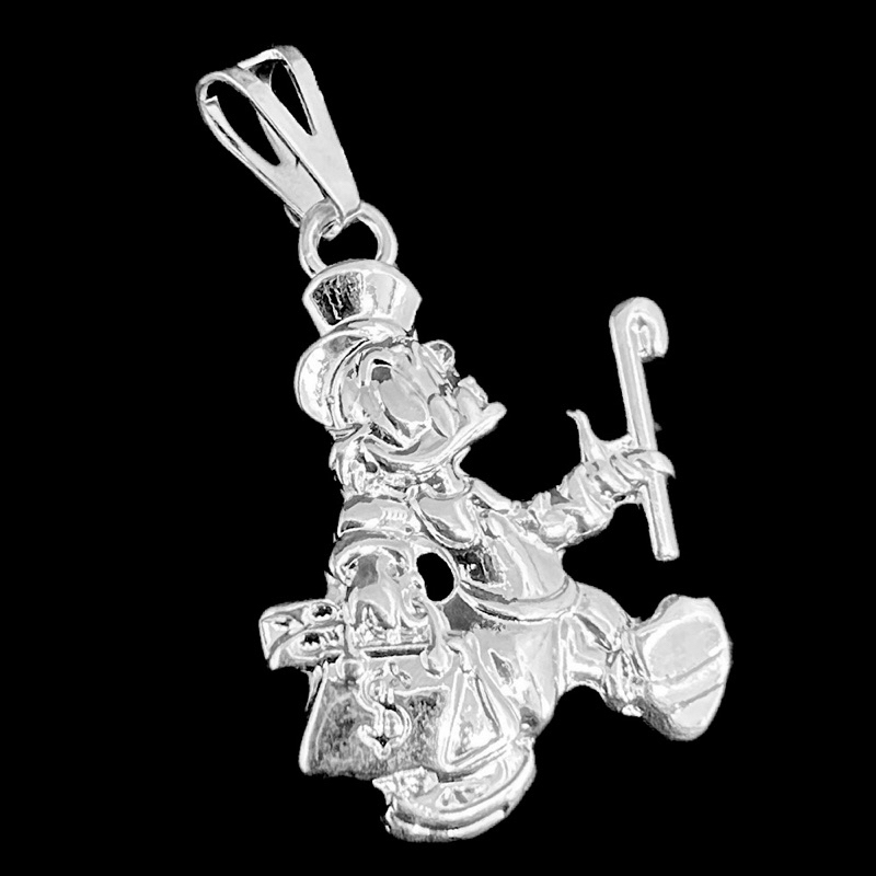 Pingente Tio Patinhas Banhado A Prata 925