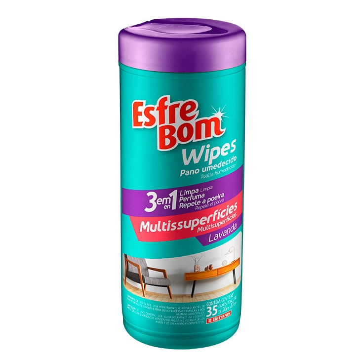 Esfrebom Wipes Pano Umedecido - Rolo com 35 panos