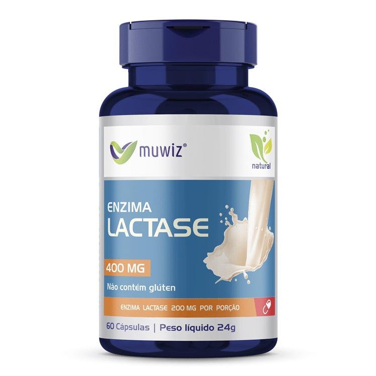 Enzima Lactase 60 cápsulas 400mg Intolerância a Lactose