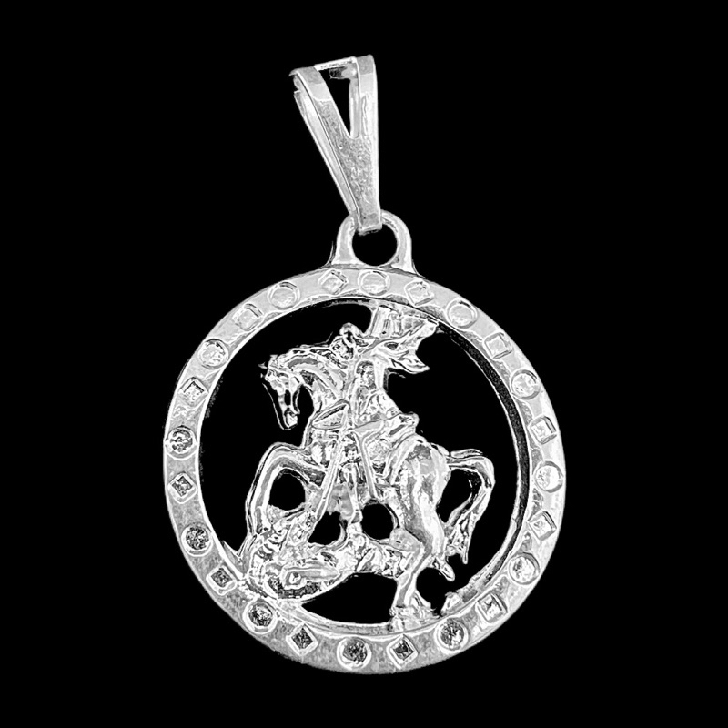 Pingente São Jorge Banhado A Prata 925