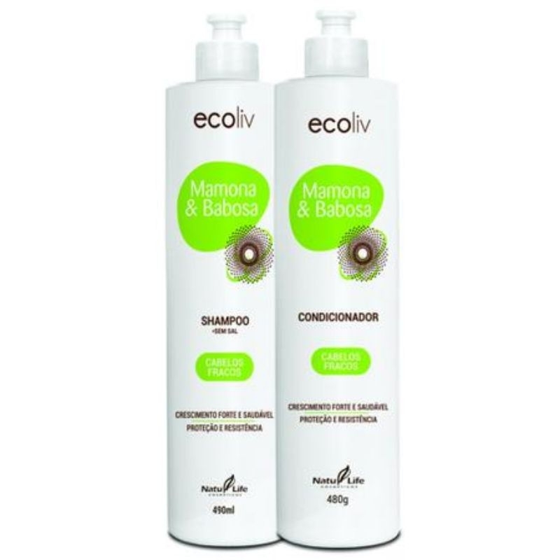 kit Shampoo e Condicionador Mamona e Babosa - Natu Life