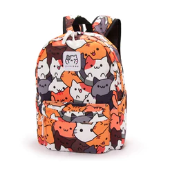 Mochila Bolsa Escolar Juvenil Reforçada Anime Neko Atsume Infantil Yupe