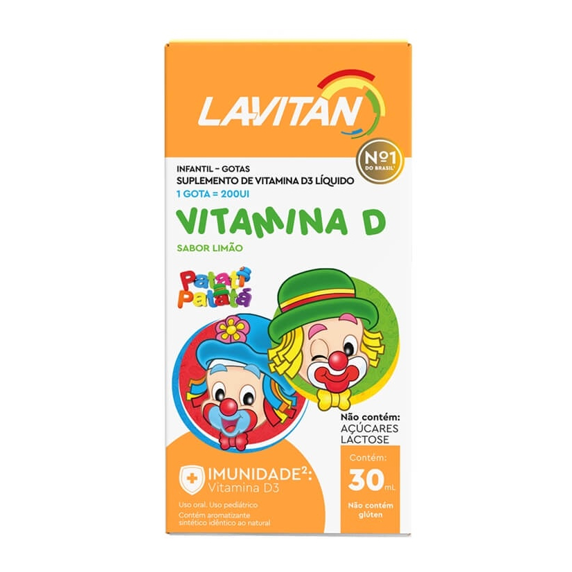 Vitamina D Lavitan Infantil Patati Patatá Limão Em Gotas