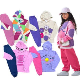 KIT com 3 conjuntos de moletom infantil Feminino ( 6 peças :  1 C/Capuz e 2 S/Capuz  + 3 c...