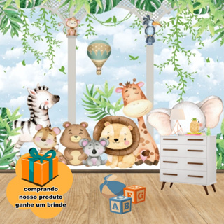papel de parede safari - papel de parede infantil - papel de parede quarto - decoração de ambientes - papel de parede personalizado